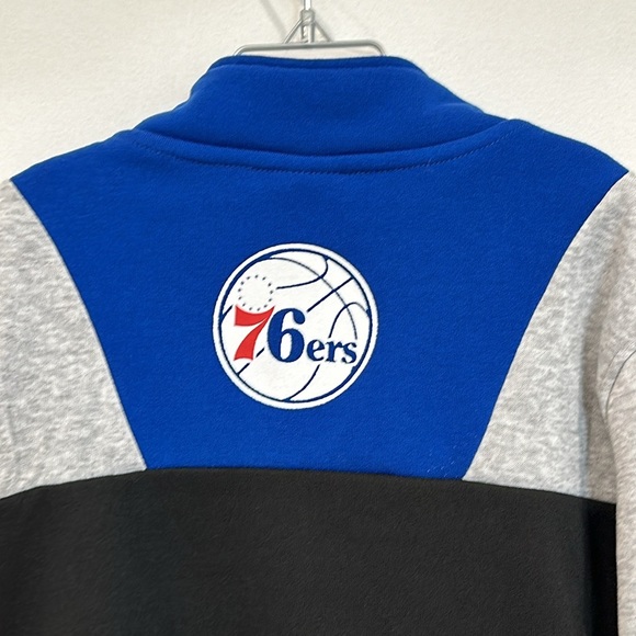 BNWT NBA Philadelphia 76ers Sixers Youth 1/4 Zipper Pullover Sweatshirt Sz 10/12 - Picture 8 of 10